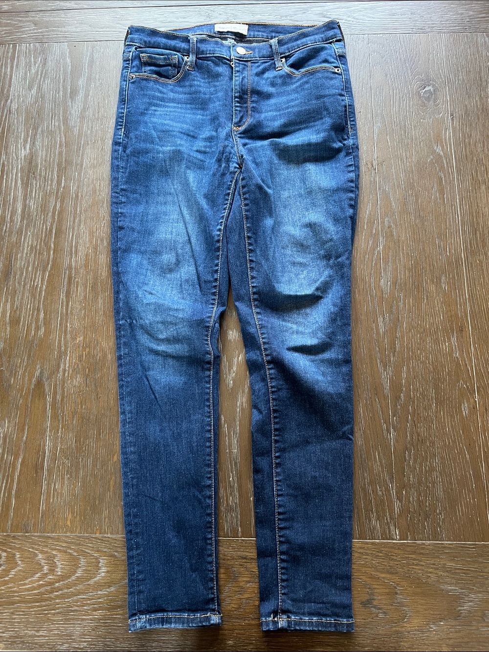 GAP Women’s Sculpt Stretch Skinny Jeans in Dark Blue Wash 30R Size 10